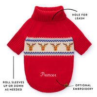 Reindeer Fair Isle Dog Sweater from The Foggy Dog