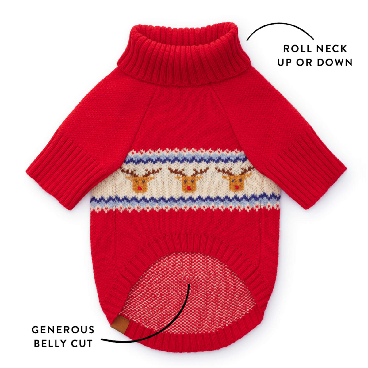 Reindeer Fair Isle Dog Sweater from The Foggy Dog