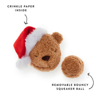 Santa Teddy Bear 2-in-1 Bounce Dog Toy from The Foggy Dog