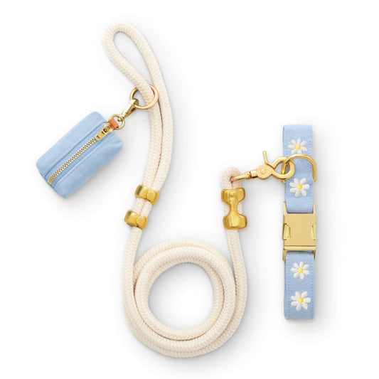 Daisy Embroidered Collar Walk Set from The Foggy Dog