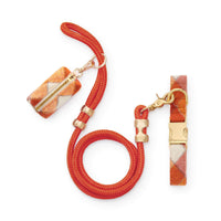 Pumpkin Spice Plaid Flannel Collar Walk Set from The Foggy Dog