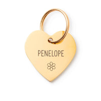 Heart Pet ID Tag: Flower Icon from The Foggy Dog