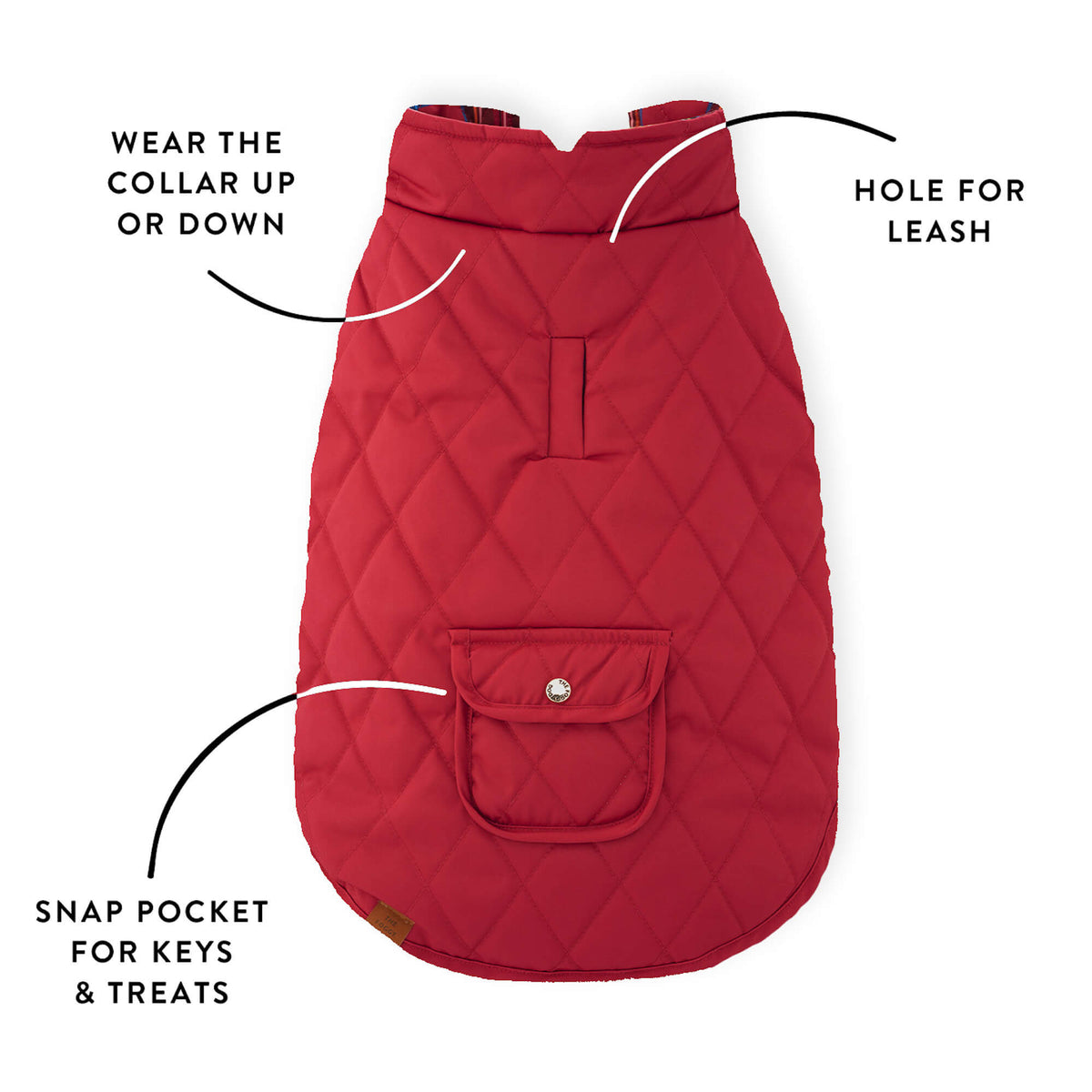 Tartan Reversible Dog Jacket from The Foggy Dog