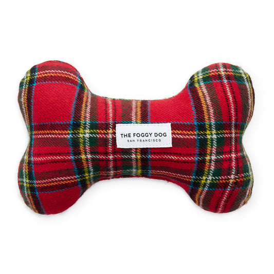 Tartan Plaid Flannel Dog Squeaky Toy view 1