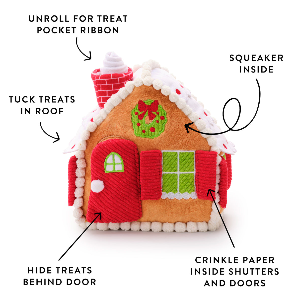 Gingerbread House Interactive Snuffle Dog Toy view 3