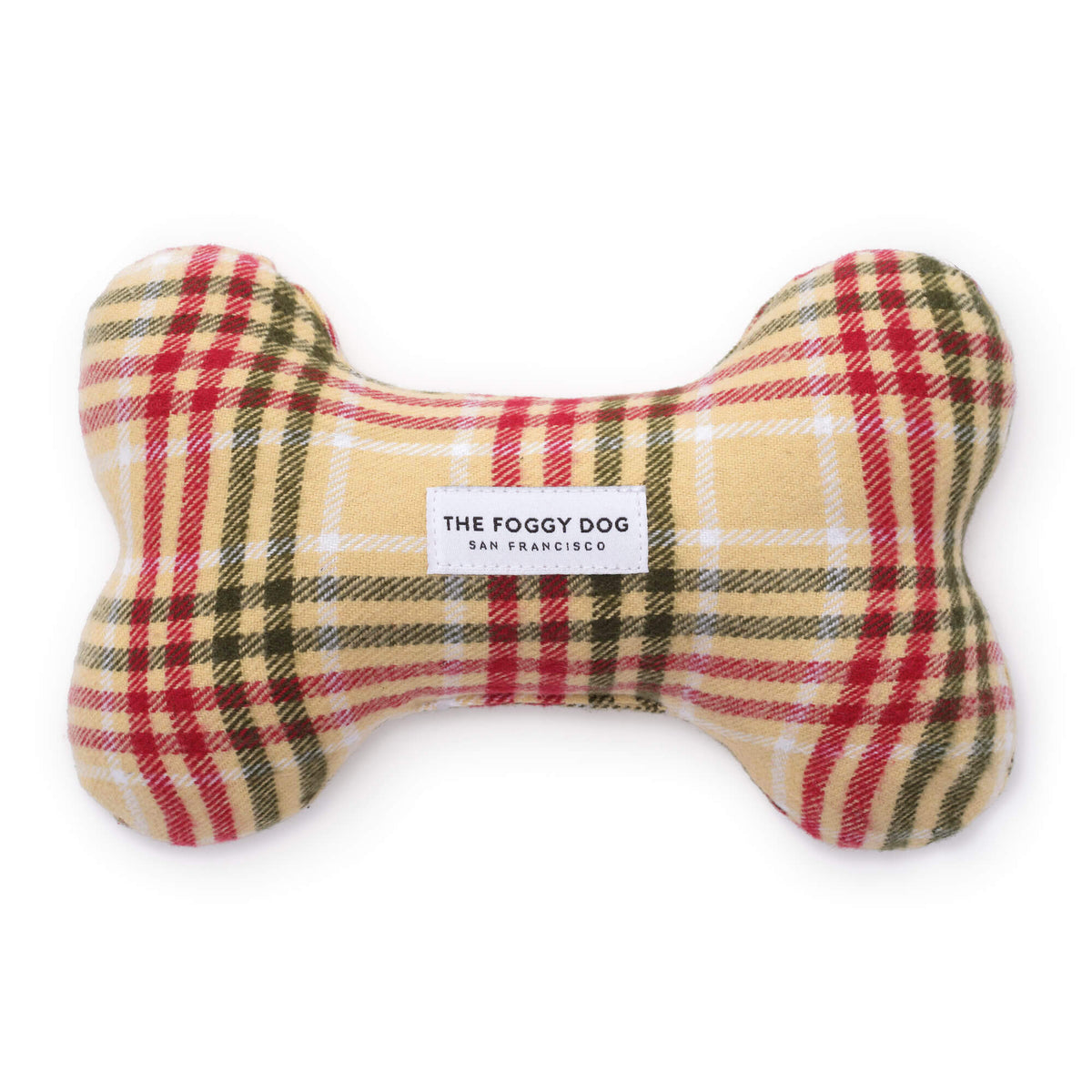 Eggnog Plaid Flannel Dog Squeaky Toy view 1