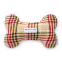 Eggnog Plaid Flannel Dog Squeaky Toy view 1
