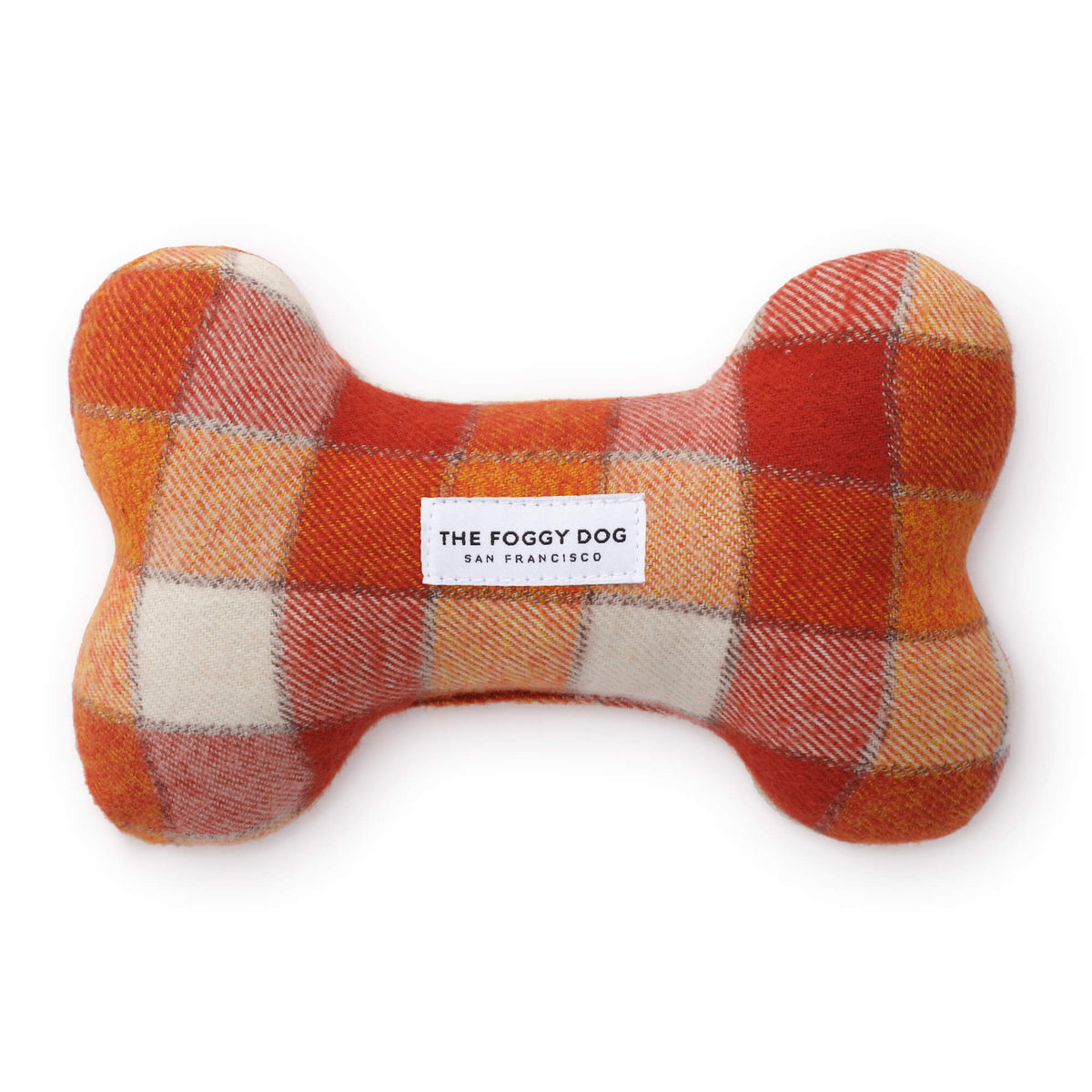 Pumpkin Spice Plaid Flannel Dog Squeaky Toy view 1