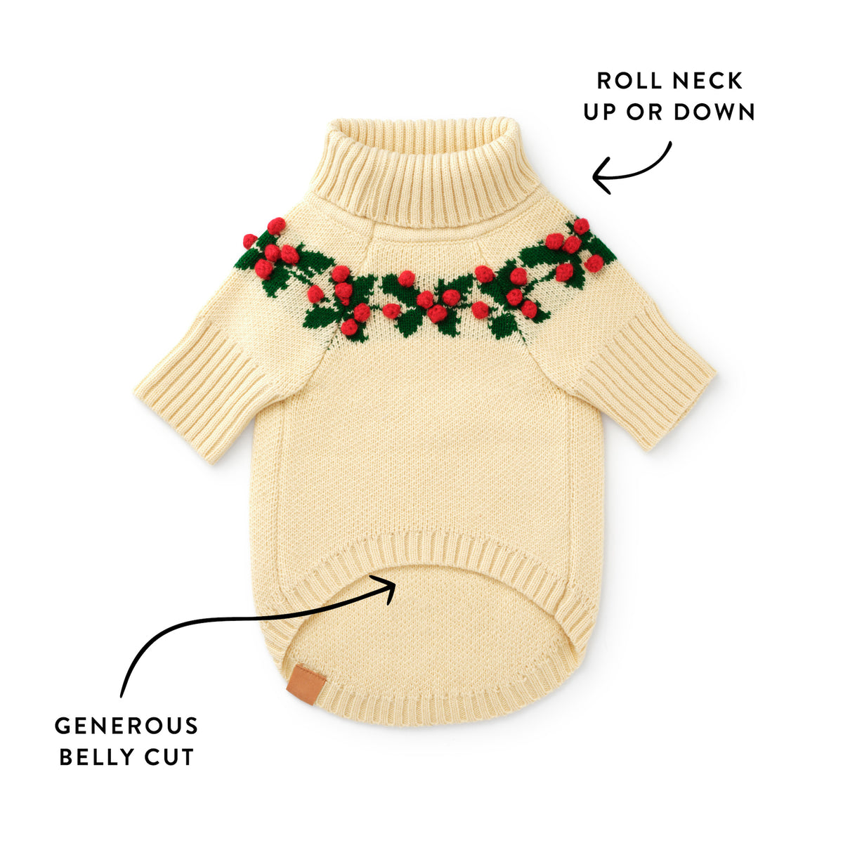 Holly Bobble Dog Sweater view 7