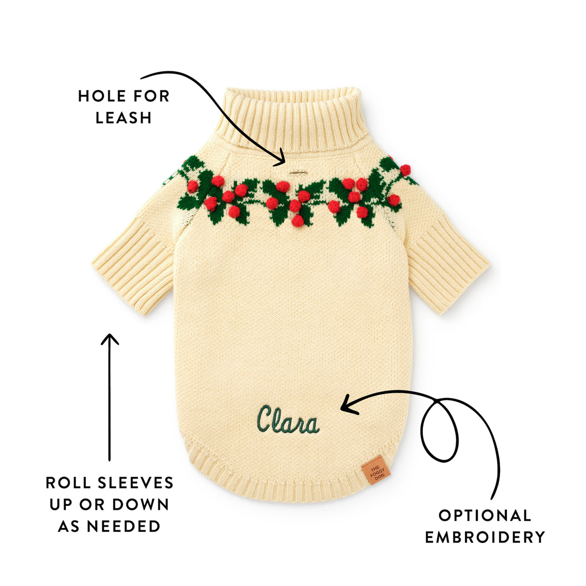 Holly Bobble Dog Sweater view 6