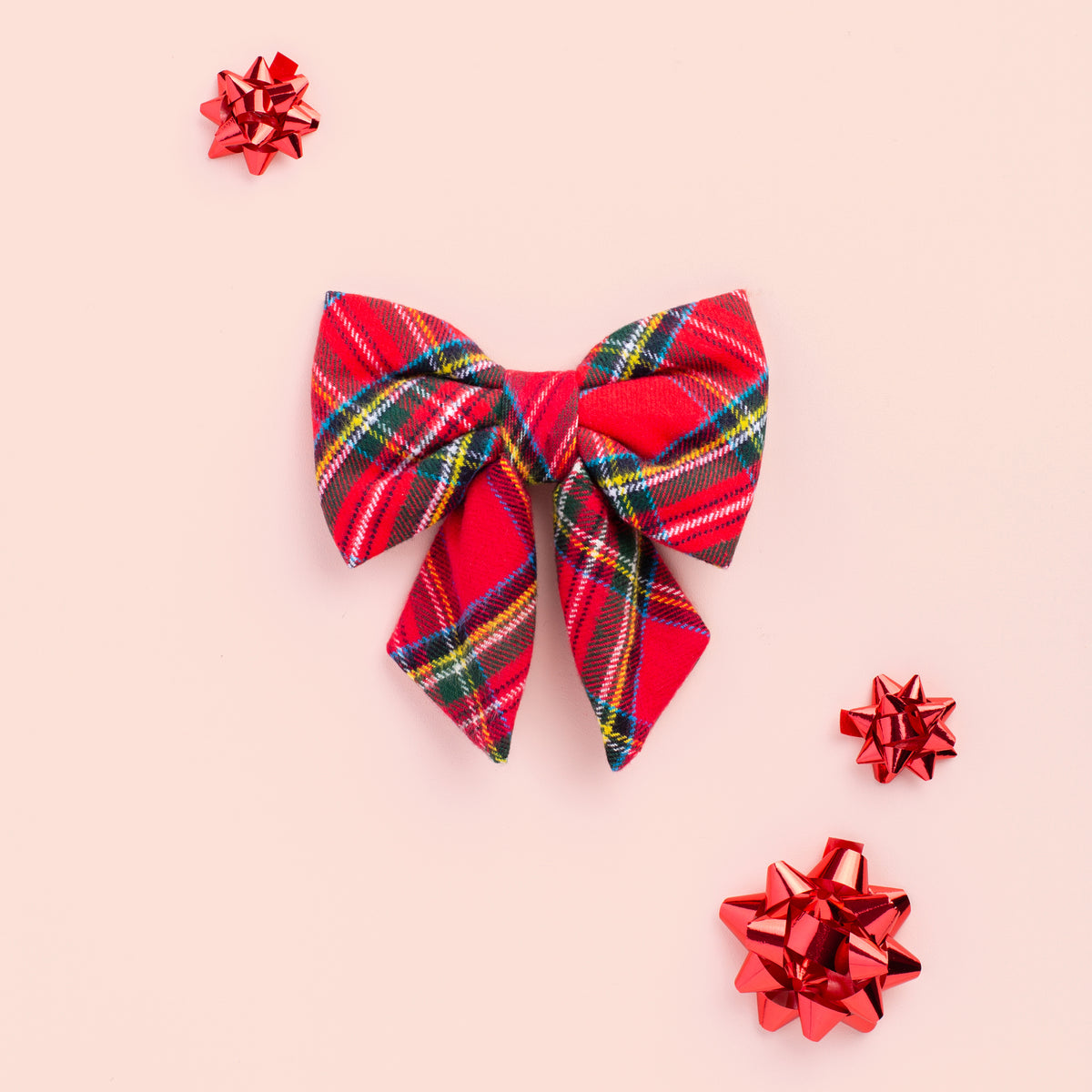 Tartan Plaid Flannel Lady Dog Bow view 6