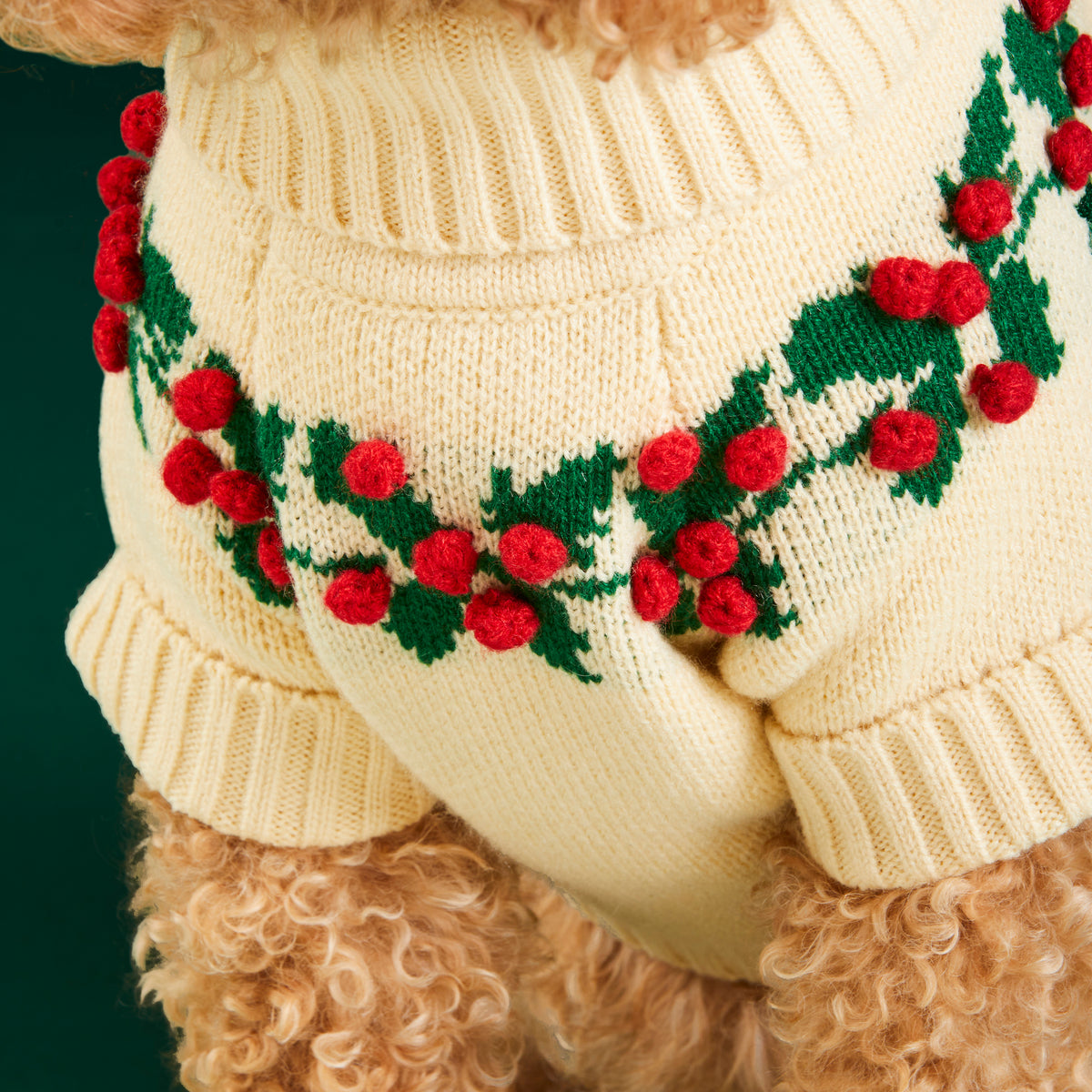 Holly Bobble Dog Sweater view 4