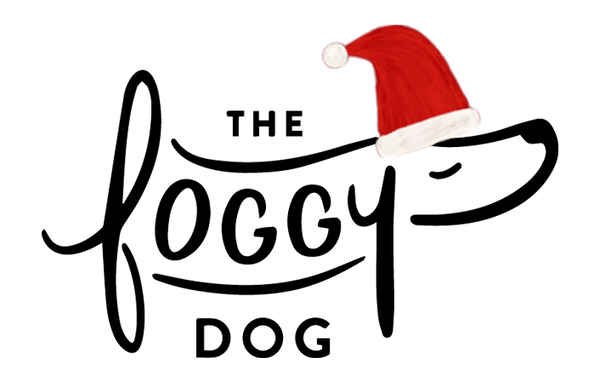 The Foggy Dog Logo with Santa Hat