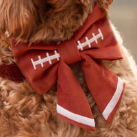 Football Embroidered Lady Dog Bow view 6