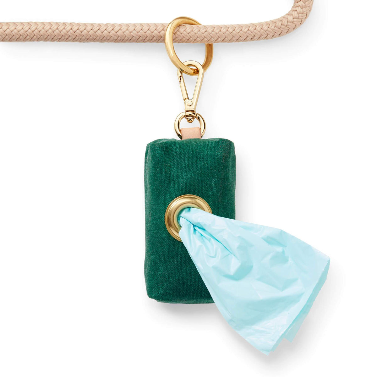Evergreen Waxed Canvas Waste Bag Dispenser from The Foggy Dog 