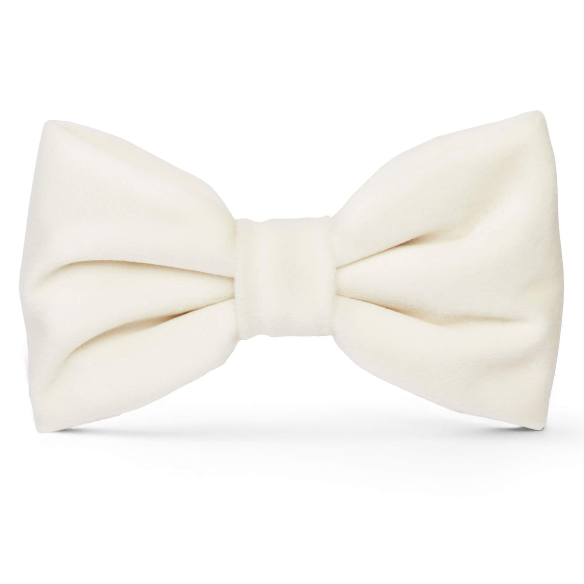 Ivory Velvet Dog Bow Tie from The Foggy Dog