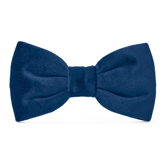 Navy Velvet Dog Bow Tie view 1