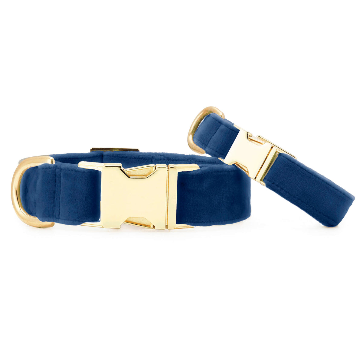 Navy Velvet Dog Collar from The Foggy Dog XS 