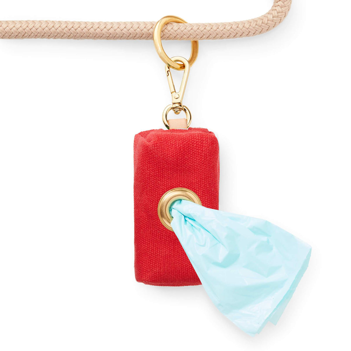 Ruby Waxed Canvas Waste Bag Dispenser from The Foggy Dog 