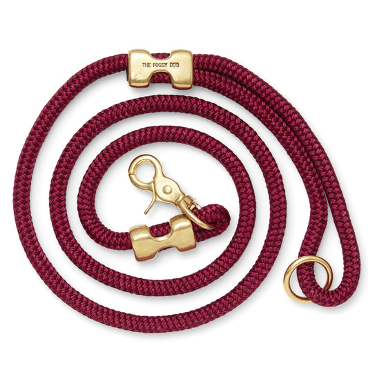 Wine Marine Rope Dog Leash view 1